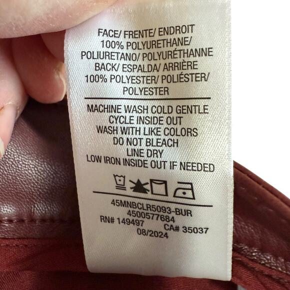 Joes Wide Leg Burgundy Pants Faux Leather Women's Sz 33 City - Picture 5 of 9